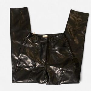 Wilfred Glossy Black Straight Leg Pants